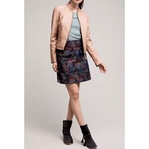 Erin Fetherston Mini A-line Skirt Midnight Blooms Floral Pockets Sz 4 Jean